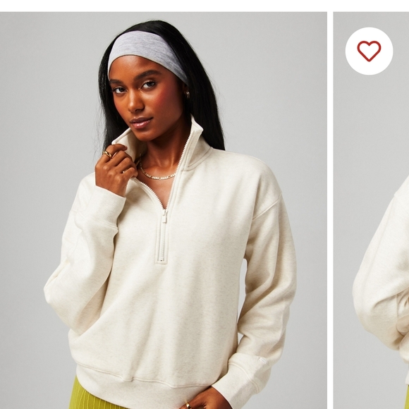 Fabletics Cream Half Zip - Picture 2 of 4
